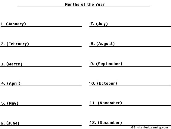 Search result: 'Label the Months of the Year in Russian Printout'