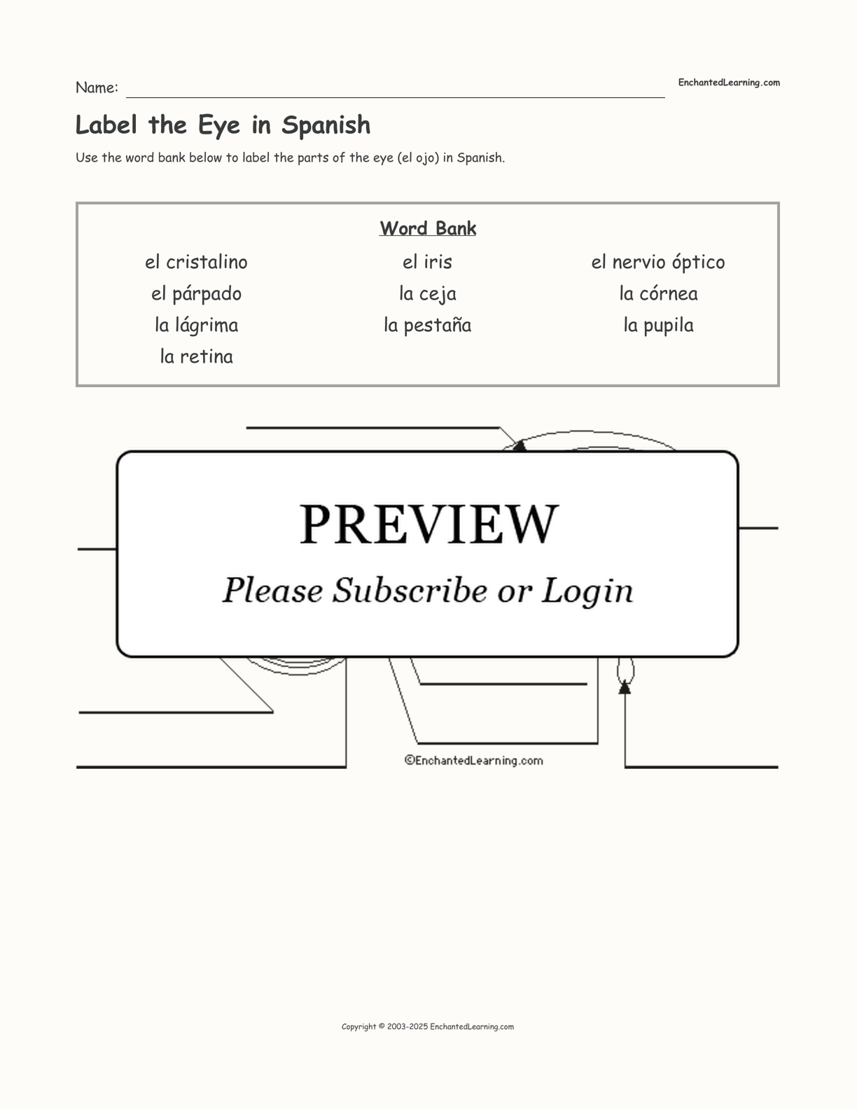 label-the-eye-in-spanish-enchanted-learning