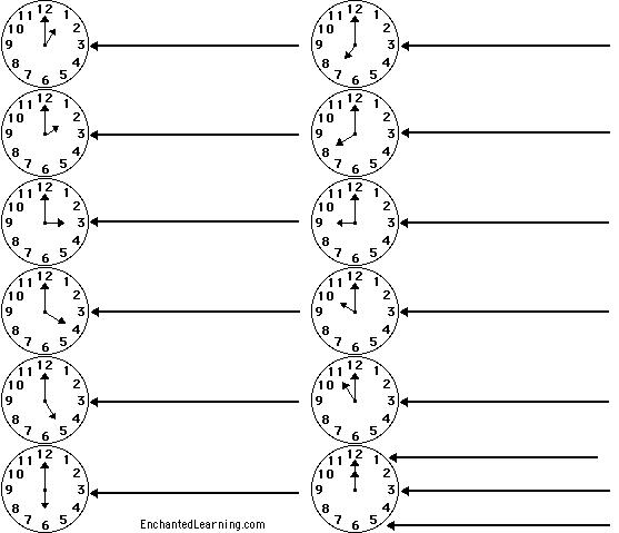 label a clock worksheet