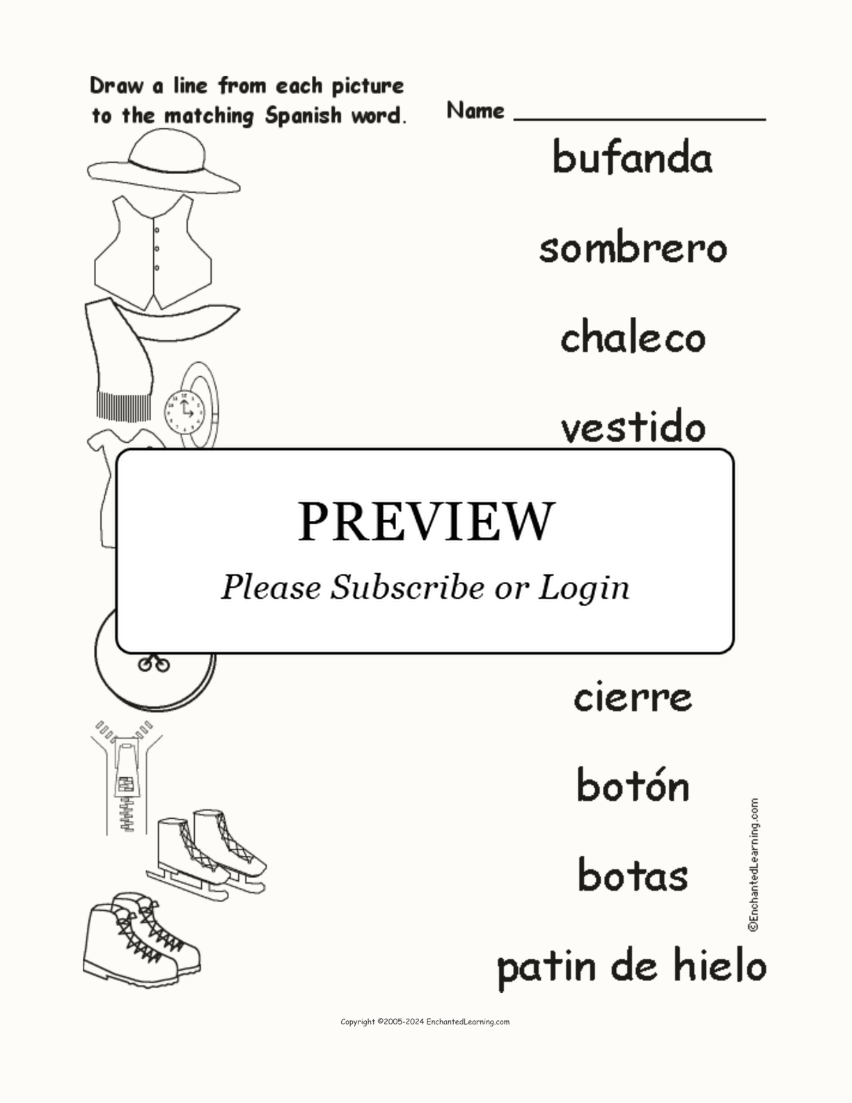 Words for Clothes in Spanish