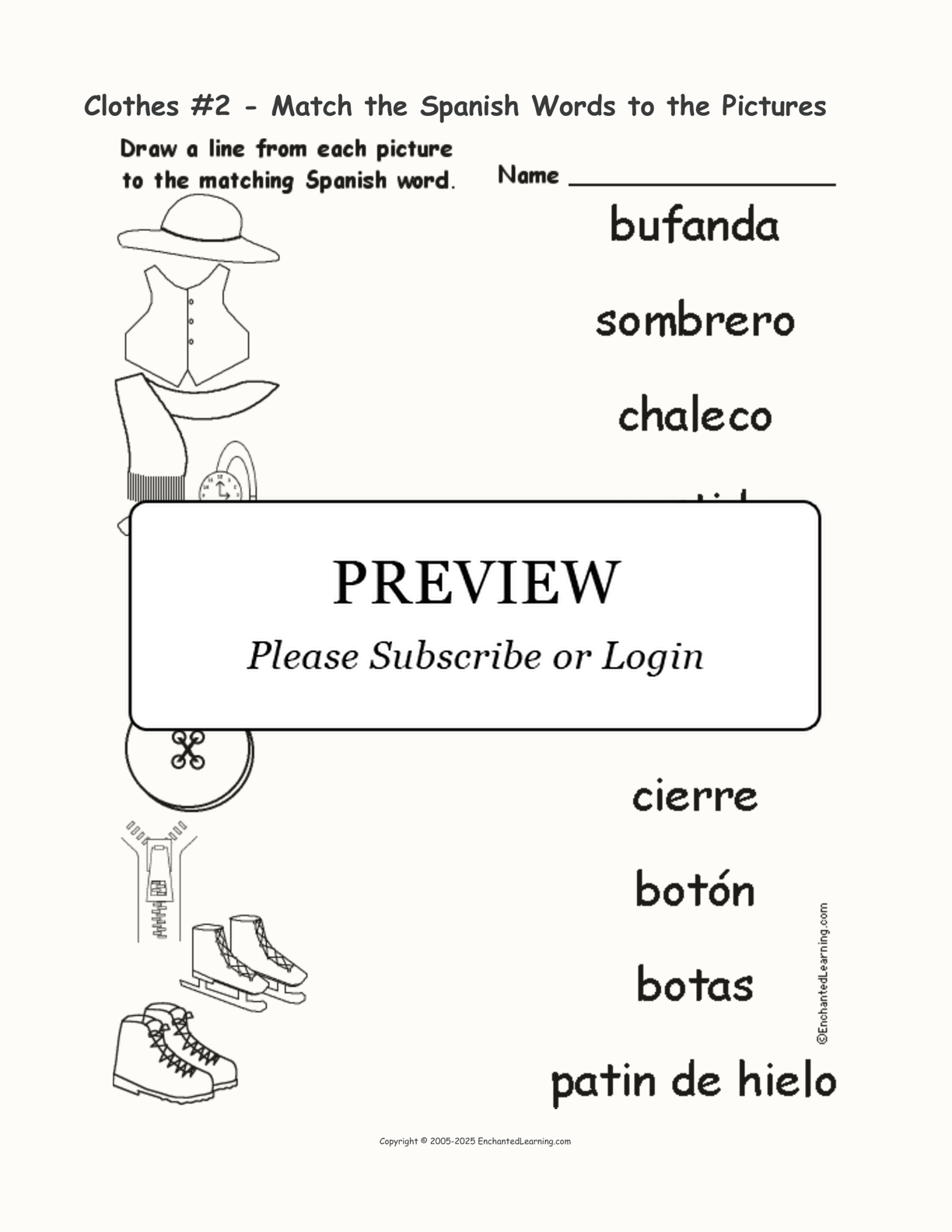 Words for Clothes in Spanish