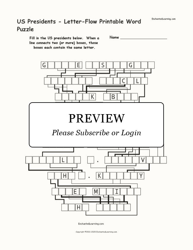 us-presidents-letter-flow-printable-word-puzzle-enchanted-learning