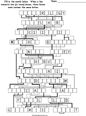 Download Letter-Flow - Printable Word Puzzles: EnchantedLearning.com