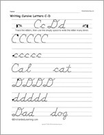 Search result: 'Writing Cursive Letters C-D'