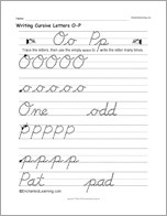 Search result: 'Writing Cursive Letters O-P'