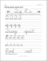 Search result: 'Writing Cursive Letters Q-R'