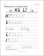 Search result: 'Writing Letters K-L (D'Nealian Style)'
