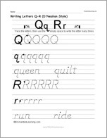 Search result: 'Writing Letters Q-R (D'Nealian Style)'