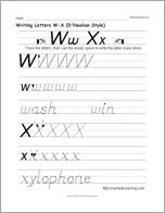 Search result: 'Writing Letters W-X (D'Nealian Style)'
