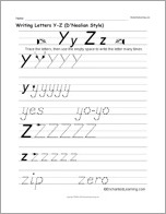 Search result: 'Writing Letters Y-Z (D'Nealian Style)'