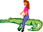 lady on crocodile