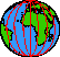 Longitude lines on a globe