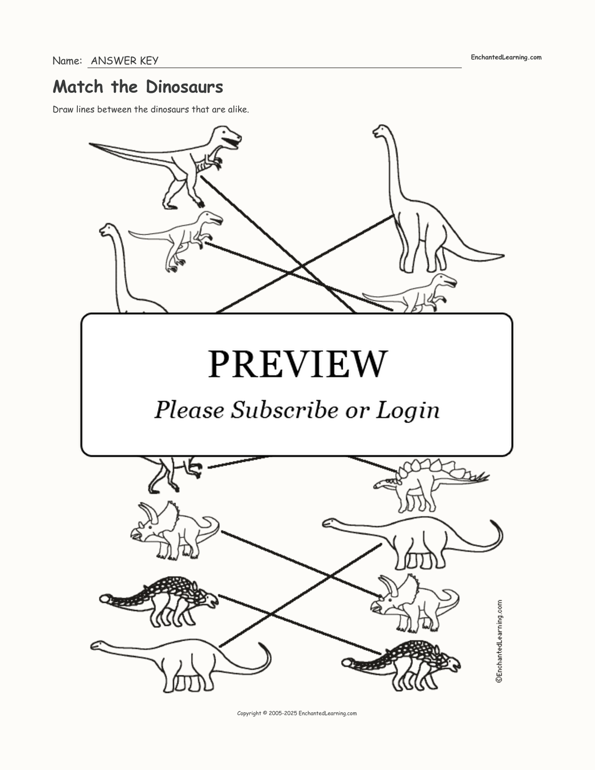 Match the Dinosaurs interactive worksheet page 2