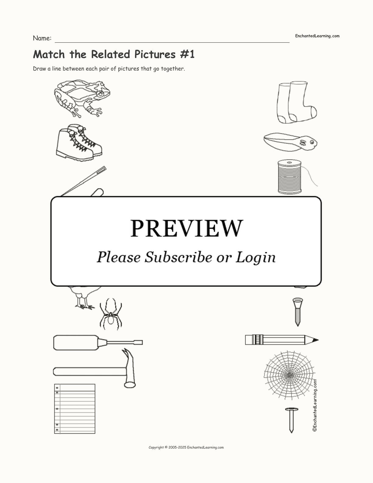 Match the Related Pictures #1 interactive worksheet page 1