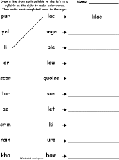 Match syllables