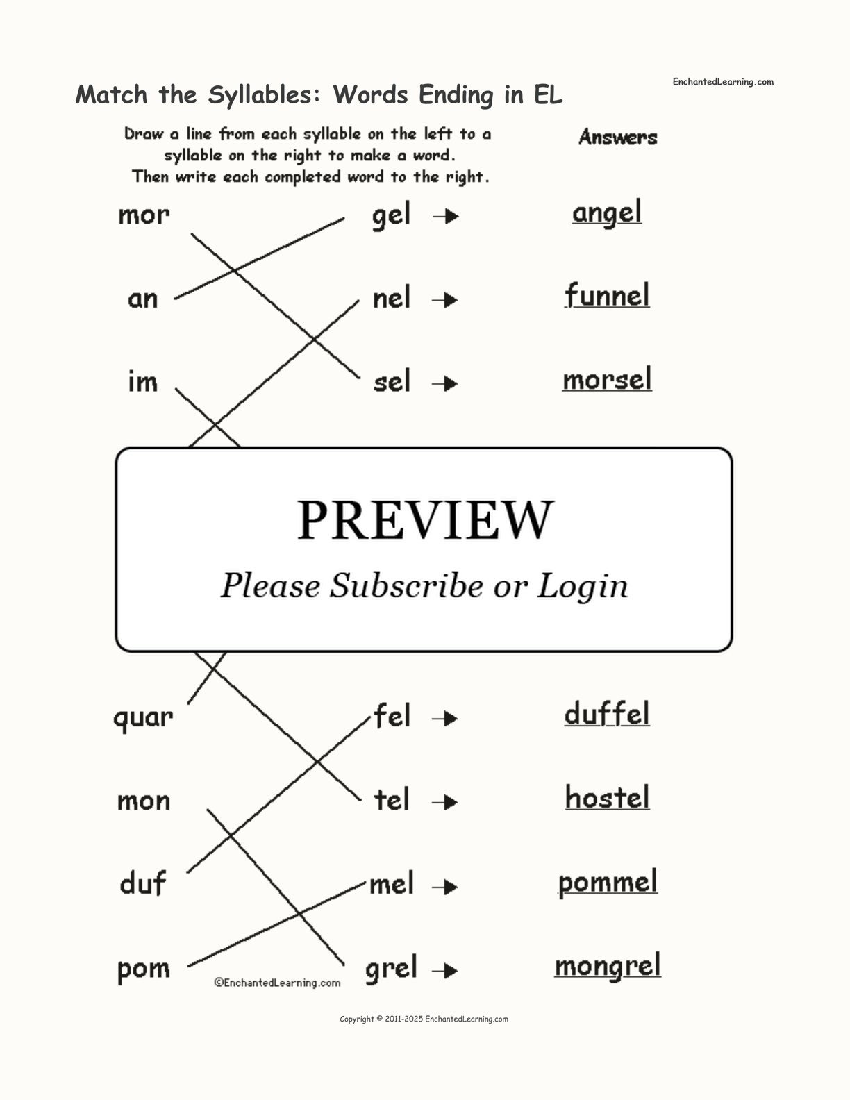 match-the-syllables-words-ending-in-el-enchanted-learning