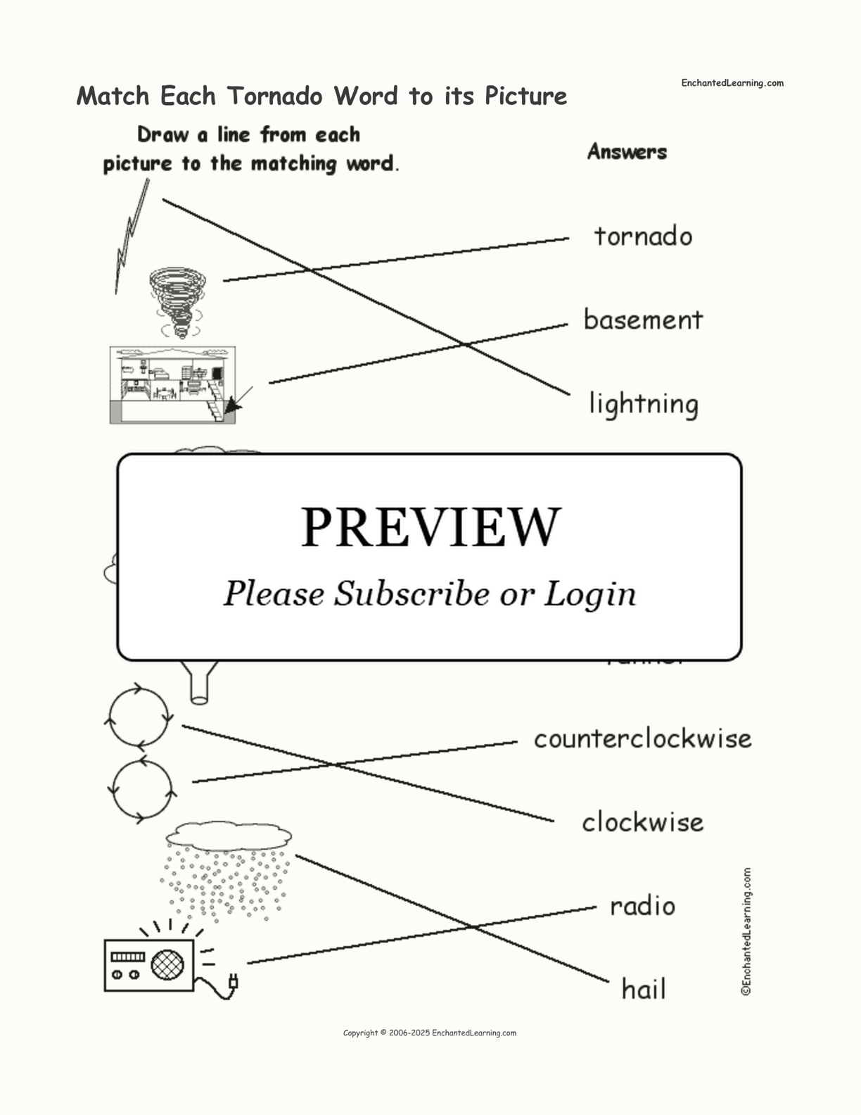 Match Each Tornado Word to its Picture interactive worksheet page 2