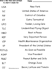 Acronyms And Initialisms Enchantedlearning Com