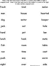 Word to Word: Matching Worksheets at EnchantedLearning.com