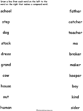 Compound Word Matching Worksheets: EnchantedLearning.com