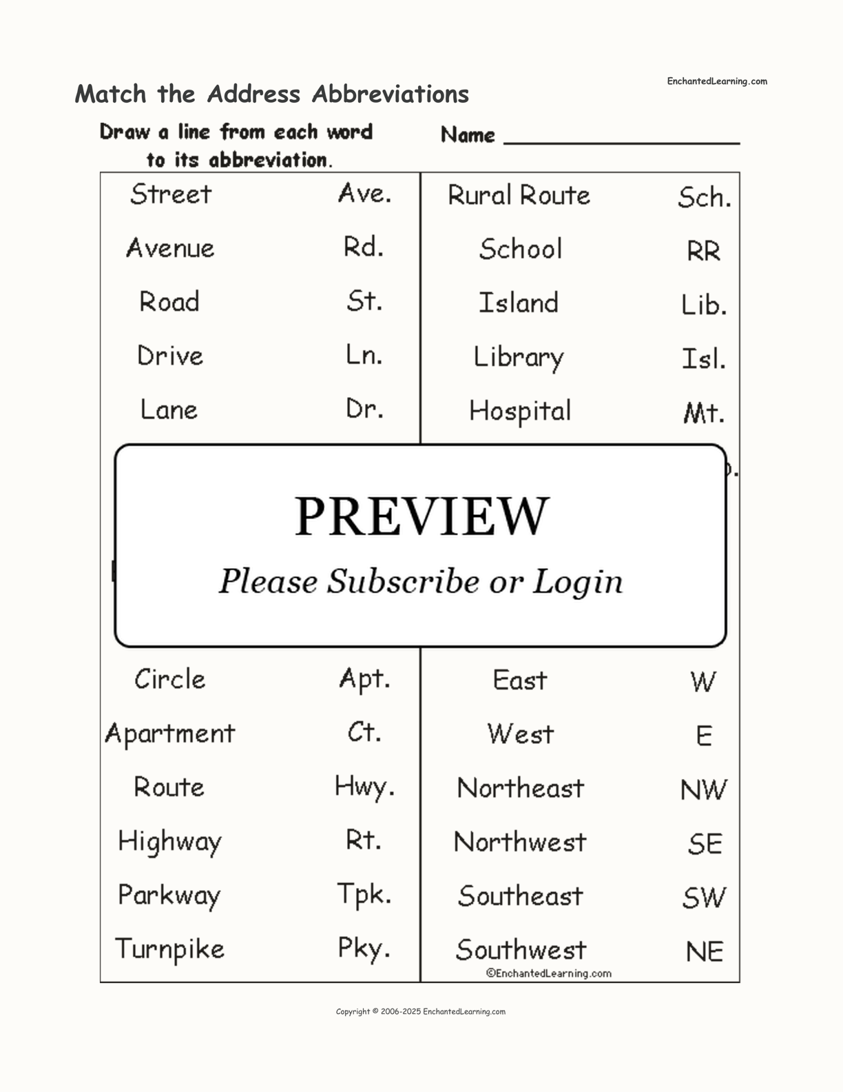 match-the-address-abbreviations-enchanted-learning