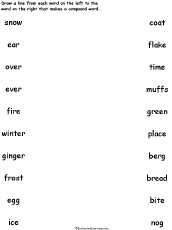 Compound Word Matching Worksheets: EnchantedLearning.com