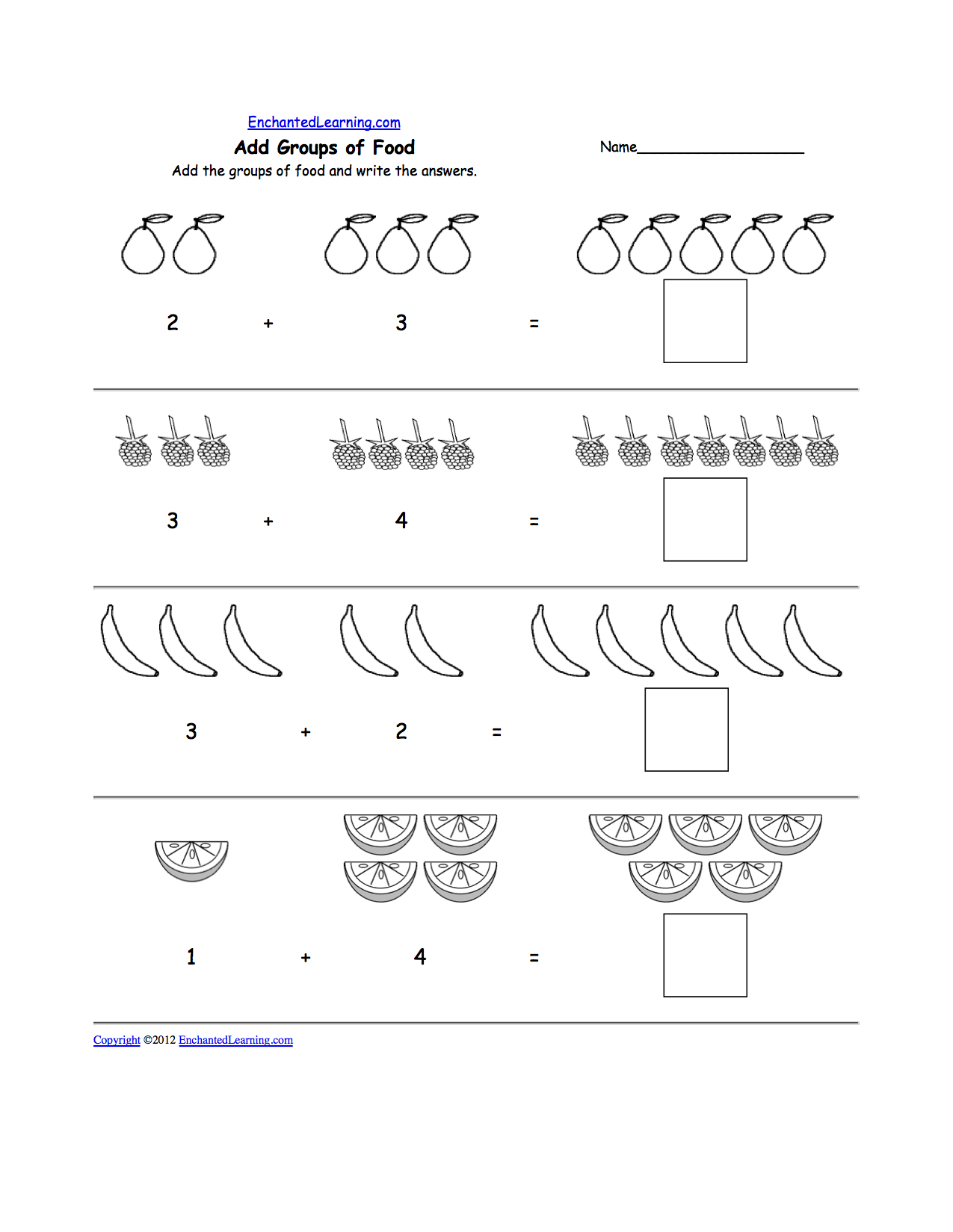 Math Food Theme Page At EnchantedLearning