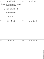 Solving Simple Algebraic Equations Enchantedlearning Com