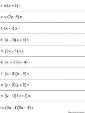 Multiply Polynomials: Algebra - Enchantedlearning.com