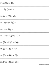 Algebra - EnchantedLearning.com