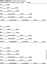 whole number place value worksheet printout a enchantedlearning com