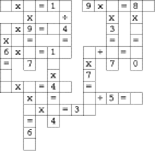 Search result: 'Crisscross Equations Puzzle #1 Printout'