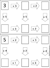 Search result: 'Follow-the-Arrows Multiplication Puzzles #1 Printout'