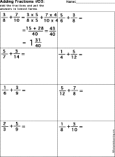 adding fractions with different denominators worksheet printout 3 enchantedlearning com