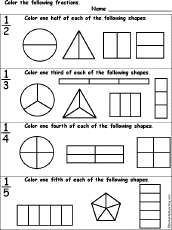 Search result: 'Color the Fractions Worksheet'