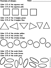 Color Fractions of Groups of Shapes