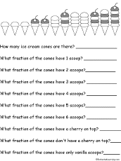 fractions of ice cream cones printout enchantedlearning com