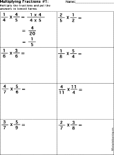 fractions worksheet thumbnail