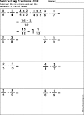 subtracting fractions enchantedlearning com