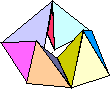 The finished hexaflexagon, that can flex.