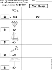 making change worksheets enchantedlearningcom