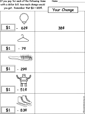 making change worksheets enchantedlearningcom