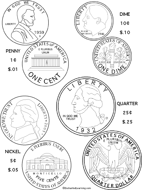 money coloring page