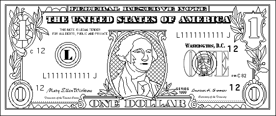 one dollar bill obverse