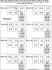 decimal worksheets enchantedlearning com
