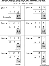 Search result: 'Path-o-Math Multiplication Puzzle #1 Printout'