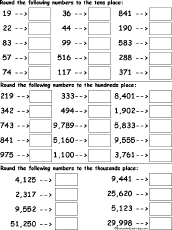 Rounding Numbers Worksheet Printout - EnchantedLearning.com