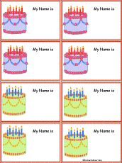 Birthday Cake Nametags