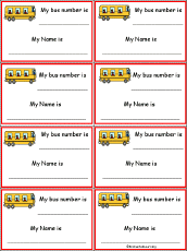 Bus Number Nametags
