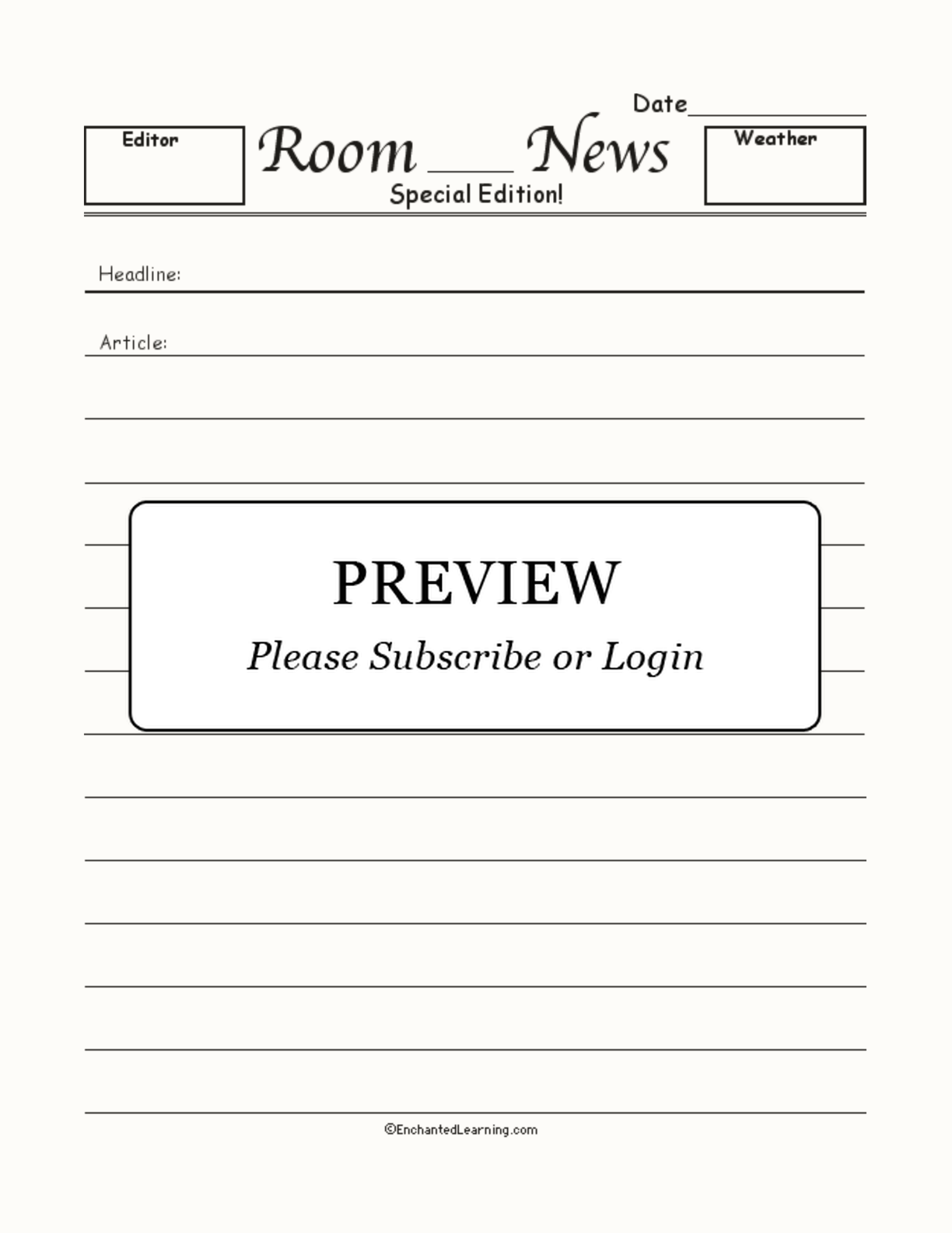 Newspaper First Page #1 interactive worksheet page 1